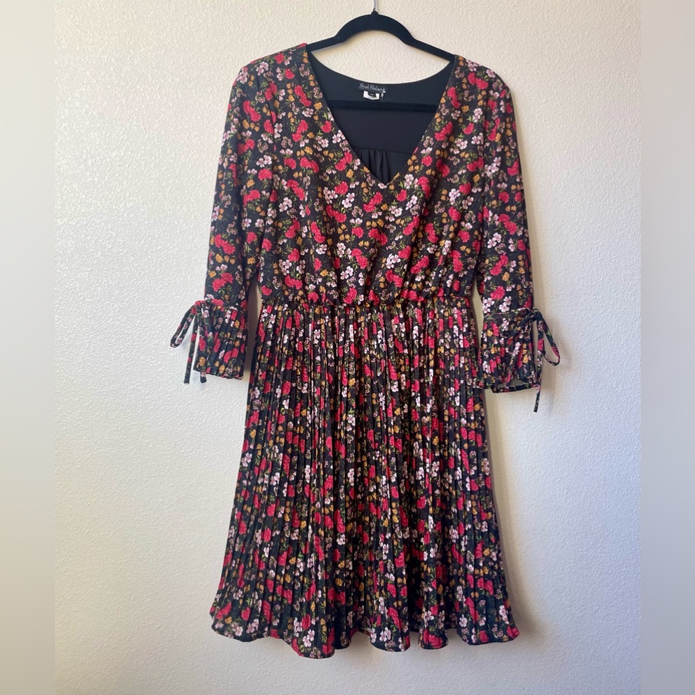 Smak Parlour Retro Style Long Sleeve Floral Dress Size M